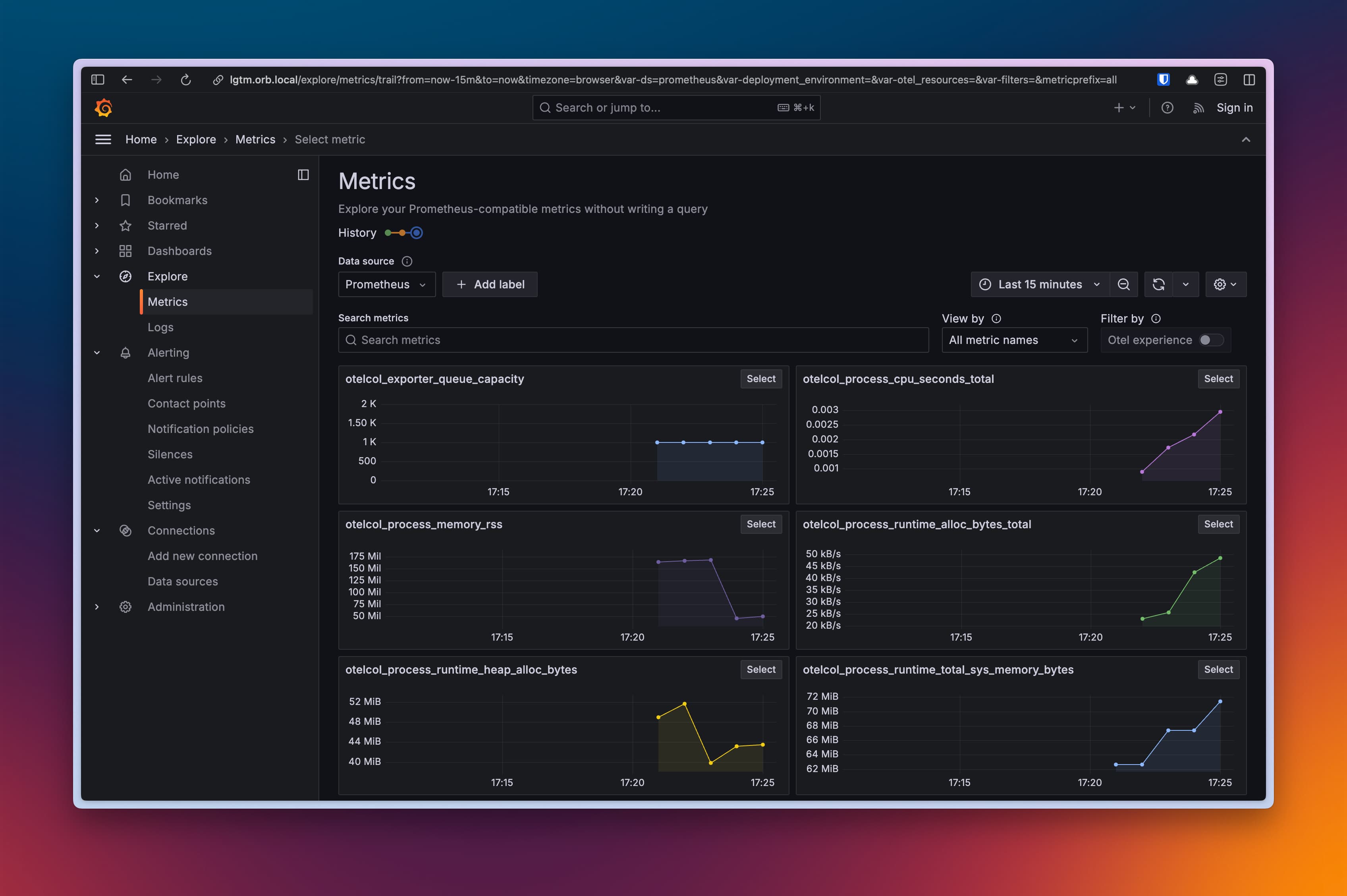 grafana screenshot